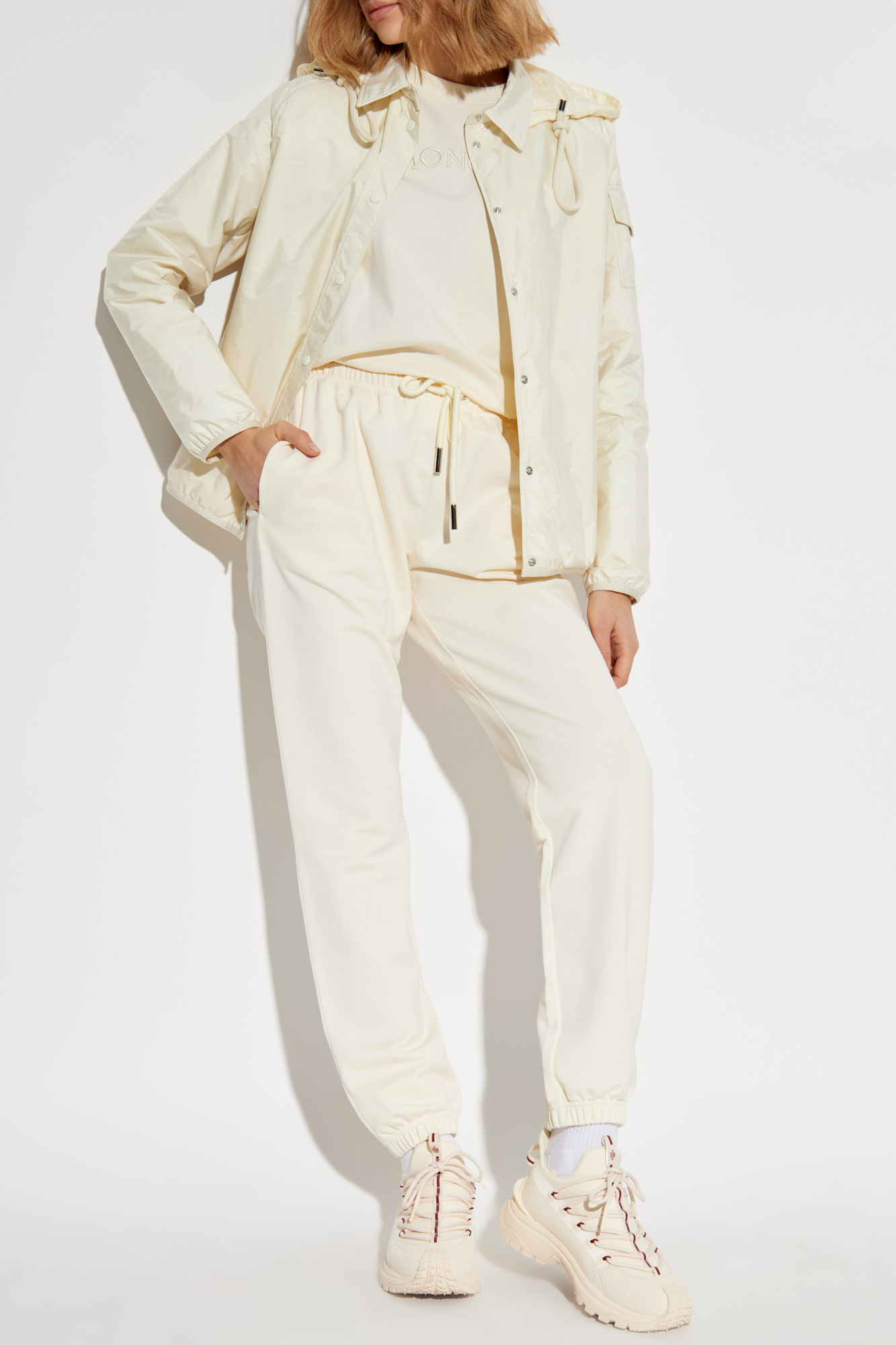日本未入荷 logo with Sweatpants Cream Moncler AS Vitkac - パンツ